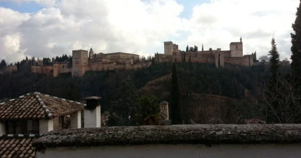 bedroom view of Alhambra in Granada, Spain